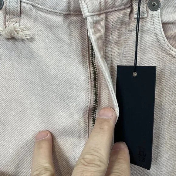 $669 R13 BOYFRIEND CROPPED JEAN. IN PEYTON PINK - Picture 7 of 14